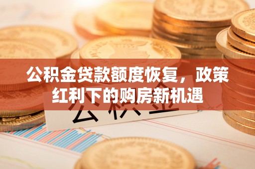 武隆公积金贷款额度恢复，政策红利下的购房新机遇