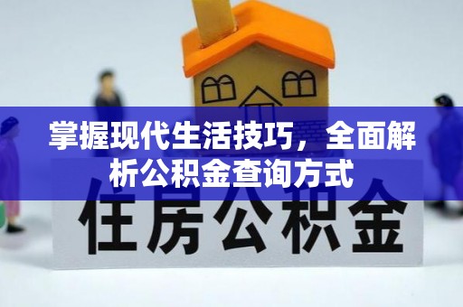 武隆掌握现代生活技巧，全面解析公积金查询方式