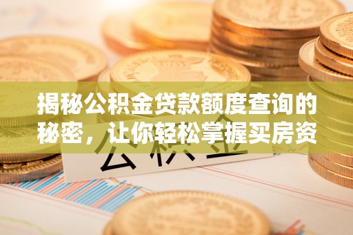 武隆揭秘公积金贷款额度查询的秘密，让你轻松掌握买房资金规划